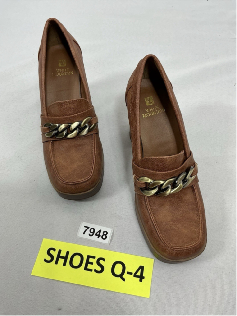 Womans New White Mountain Slip On Platform Loafers 6 M Brown